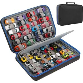 KISLANE Carrying Case for 48 Toy Cars, Kids Toy Cars Storage Case Hold 48 Toy Cars(Bag Only (Blue)