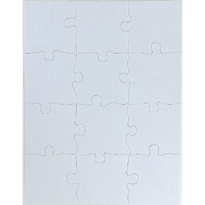 Hygloss Puzzles DIY Party Invite - أحجية فارغة للتزيين - نشاط فني - تستخدم كهدايا للحفلات - أبيض، قوي - 8.5 × 11 بوصة، 63 قطعة - تأتي مع مظاريف - 4 الكمية