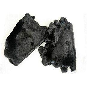 2pcs Natural Tanned Rabbit Fur Hide (10" by 12" Rabbit Pelt with Sewing Quality Leather)