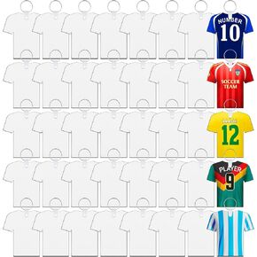 QINLECTRI 120PCS Sublimation Keychain Blanks Double Side Heat Transfer Blanks MDF Key Rings Football Sublimation Keychain Blanks Bulk for DIY Craft(Jersey) in Kuwait