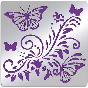 FINGERINSPIRE Playing Cards Metal Stencils 6 Inch Square Scrapbooking Drawing Stencils Stainless Steel Heart, Spade, Club, Diamond Pattern Painting Stencils for Engraving, Pyrography, Journal