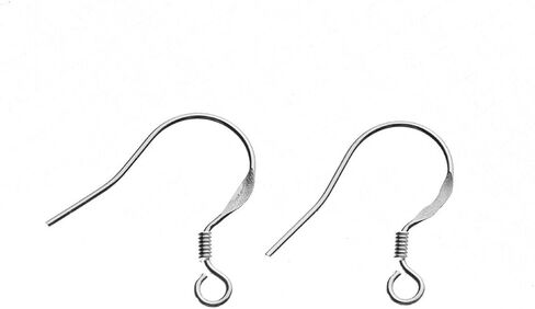 HI-BOOM 50 قطعة من خطافات حلق الأسلاك الفرنسية من الفضة الإسترلينية عيار 925، فضي أبيض in Kuwait