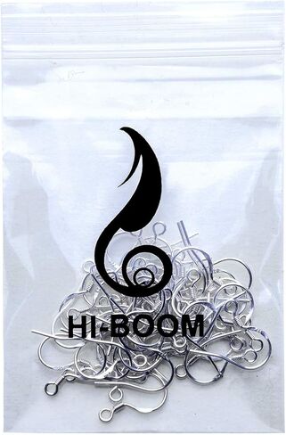 HI-BOOM 50 قطعة من خطافات حلق الأسلاك الفرنسية من الفضة الإسترلينية عيار 925، فضي أبيض in Kuwait