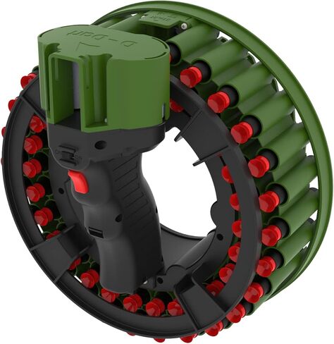 D-DART Twin-Tornado Blaster - Fully Automatic Motorized and Rapid Fire Blaster Toy - 56 Darts – Compatible with Most Darts on The Market - for Kids, Teens and Adults in Kuwait