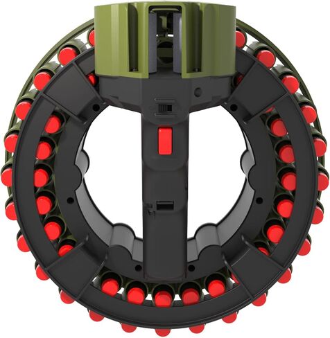 D-DART Twin-Tornado Blaster - Fully Automatic Motorized and Rapid Fire Blaster Toy - 56 Darts – Compatible with Most Darts on The Market - for Kids, Teens and Adults in Kuwait