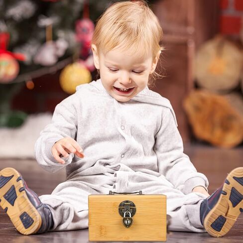 Garneck Vintage Treasure Storage Box, Saving Box Holder Case with Lock, Treasure Chest Vintage Decorative Wooden Box Piggy Bank Organizer Saving Box Case with Lock for Home in Kuwait