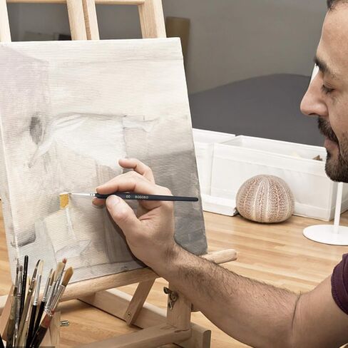 مجموعة تفاصيل فرش الطلاء المصغرة من BOSOBO، 8 قطع من فرش الطلاء الصغيرة ذات الرؤوس الدقيقة للرسم بالألوان المائية الزيتية الأكريليك، الصخور، النموذج الصغير، فن الأظافر، الحرف اليدوية والطلاء حسب الرقم، تتضمن حقيبة سفر in Kuwait