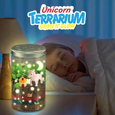 مجموعة EXBEPE Unicorn Terrarium للأطفال مجموعة العلوم الجذعية لنمو النباتات الفلورسنت لعبة اكتشاف البستنة التعليمية للأعمار من 4 5 6 7 8-12 هدايا عيد ميلاد للأولاد والبنات للأطفال... in Kuwait