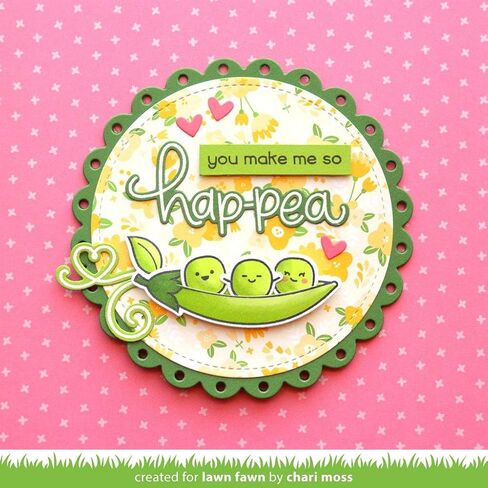 Lawn Fawn Be Hap-Pea 4"x6" Clear Stamps and Matching Lawn Cuts Die Set (LF1890, LF1891), Bundle of Two Items in Saudi Arabia