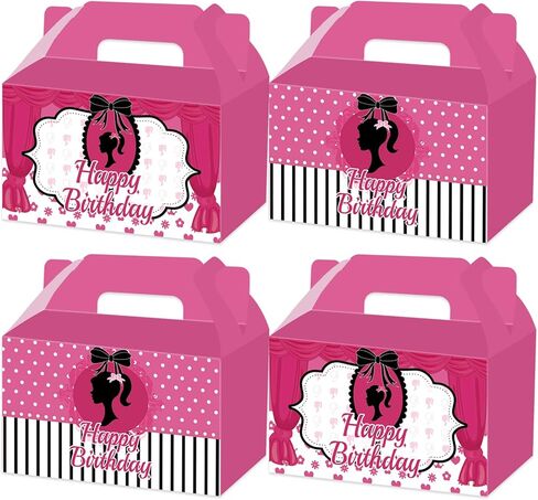 XFYCUTE Pink Girl Treat Boxes Little Pink Candy Boxes Cardboard Present Boxes 20 Pcs 2 Style for Girl Birthday Party Decorations in Kuwait