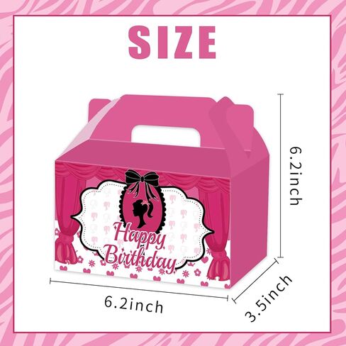 XFYCUTE Pink Girl Treat Boxes Little Pink Candy Boxes Cardboard Present Boxes 20 Pcs 2 Style for Girl Birthday Party Decorations in Kuwait