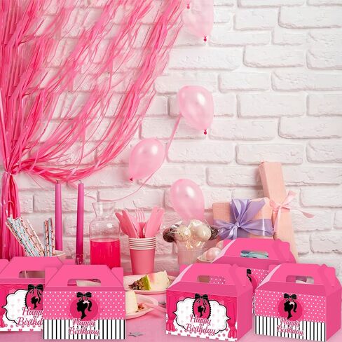 XFYCUTE Pink Girl Treat Boxes Little Pink Candy Boxes Cardboard Present Boxes 20 Pcs 2 Style for Girl Birthday Party Decorations in Kuwait
