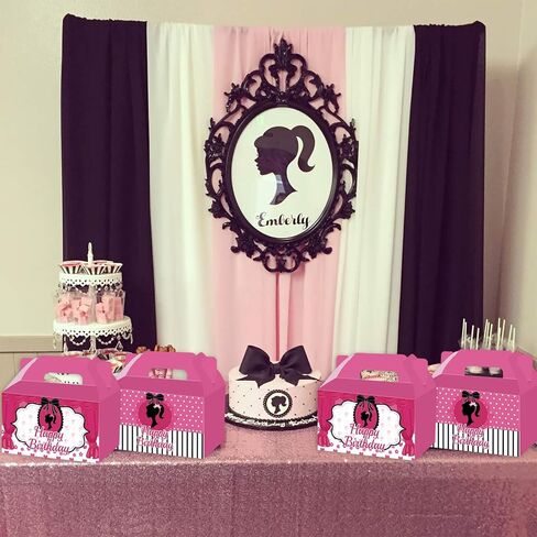 XFYCUTE Pink Girl Treat Boxes Little Pink Candy Boxes Cardboard Present Boxes 20 Pcs 2 Style for Girl Birthday Party Decorations in Kuwait