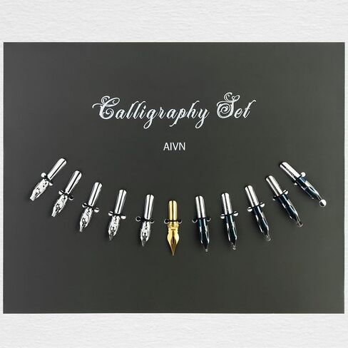 Complete Calligraphy Set for Beginners, Includes Calligraphy Pens, 12 Nibs, Quill Pen and Ink Set, Caligraphy Kits, Pen Holder and Introduction Booklet for Elegant Writing in Kuwait