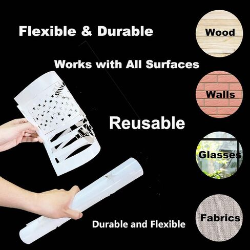 9 حزمة 6.4x7 بوصة اللوحات الأمريكية العلم الاستنسل سلسلة عسكرية قالب الاستنسل مشاة البحرية/الجيش/القوات الجوية للخشب in Kuwait