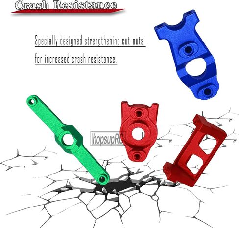 hopsupRC RC Upgrades Part for 1/16 E-Revo/Mini Summit/Mini Slash,Aluminum Servo Guards Protector & Servo Saver Steering Bellcrank,RC Guards Steering Servo Cover Plate,Red in Kuwait