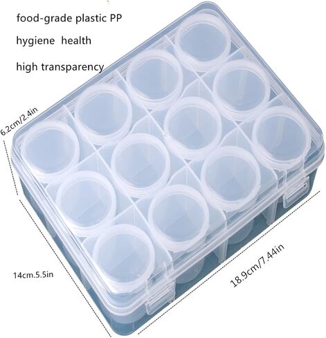 QIANBEIY 12 Grids Plastic Diamond Painting Storage Containers Transparent Bead Organizers and Storage Craft Jewelry Sewing Pills Small Items Seed with Screw Lid Storage Bottles in Saudi Arabia