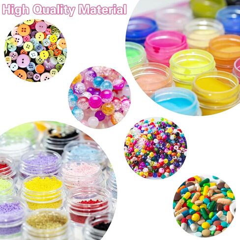 4 عبوات من منظمات الخرز الشفاف وحاويات التخزين مع أغطية وحاويات خرز طلاء ماسي من أجل الحرف الفنية والمجوهرات وأقراط الخياطة وحبوب الأظافر والأشياء الصغيرة (24 شبكة) in Kuwait