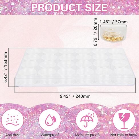 4 عبوات من منظمات الخرز الشفاف وحاويات التخزين مع أغطية وحاويات خرز طلاء ماسي من أجل الحرف الفنية والمجوهرات وأقراط الخياطة وحبوب الأظافر والأشياء الصغيرة (24 شبكة) in Kuwait