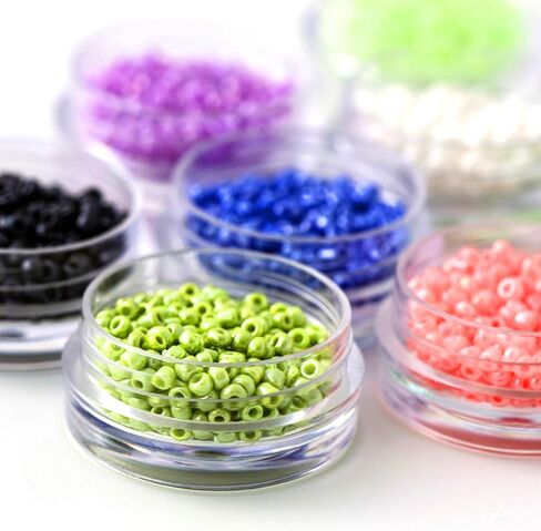 4 عبوات من منظمات الخرز الشفاف وحاويات التخزين مع أغطية وحاويات خرز طلاء ماسي من أجل الحرف الفنية والمجوهرات وأقراط الخياطة وحبوب الأظافر والأشياء الصغيرة (24 شبكة) in Kuwait