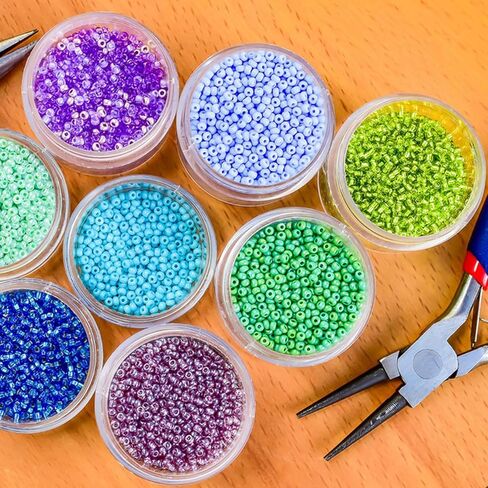 4 عبوات من منظمات الخرز الشفاف وحاويات التخزين مع أغطية وحاويات خرز طلاء ماسي من أجل الحرف الفنية والمجوهرات وأقراط الخياطة وحبوب الأظافر والأشياء الصغيرة (24 شبكة) in Kuwait