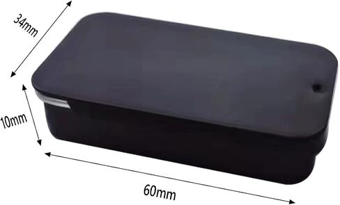lacitycover Pack of 15 Metal Slide Top Tin Containers Rectangular Metal Tin Box Empty Storage Organizer Kit (Black) in Saudi Arabia