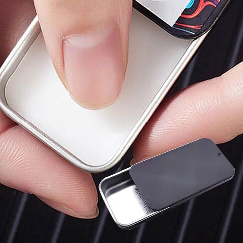 lacitycover Pack of 15 Metal Slide Top Tin Containers Rectangular Metal Tin Box Empty Storage Organizer Kit (Black) in Saudi Arabia
