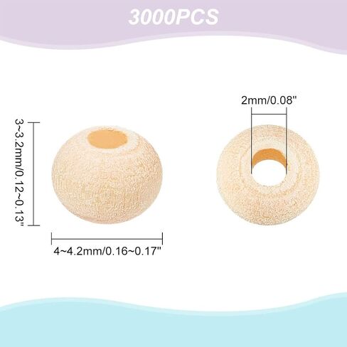 AHANDMAKER 1000pcs Wood Tude Beads, Undyed Natural Tiny Wooden Beads with 2mm Hole, 12x4mm Wood Beads for Crafts, Assorted Unfinished Wooden Loose Beads Spacer Beads for DIY Bracelet Jewelry Making in Kuwait