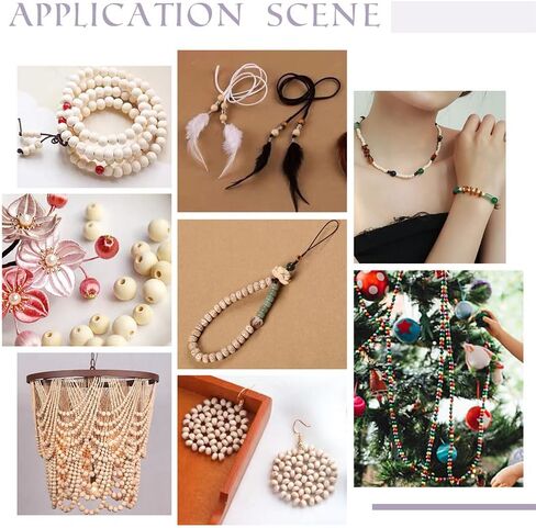 AHANDMAKER 1000pcs Wood Tude Beads, Undyed Natural Tiny Wooden Beads with 2mm Hole, 12x4mm Wood Beads for Crafts, Assorted Unfinished Wooden Loose Beads Spacer Beads for DIY Bracelet Jewelry Making in Kuwait