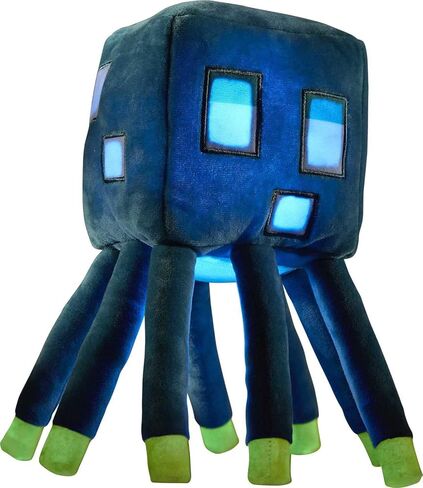 Mattel Minecraft Glow Squid Plush Figure with Lights & Sounds, Glow-in-The-Dark Soft Toy Based on Video Game, Collectible Gift for Fans Age 3 Years & Older in Saudi Arabia