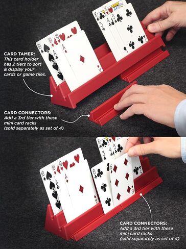 GameTamer Playing Card Holder and Domino Rack for Hands Free Game Play and Board Game Organization (Card Tamers - Set of 2, Graphite) in Saudi Arabia