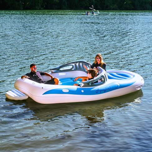Aquayam Lake Floats for Adults Floating Island for Lake Inflatables Lake Toys for Adults and Family | Boat Floats for The Lake Includes Air Pump, Extendable Oars, Repair Kit and Carry Bag in Saudi Arabia