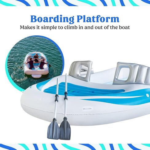 Aquayam Lake Floats for Adults Floating Island for Lake Inflatables Lake Toys for Adults and Family | Boat Floats for The Lake Includes Air Pump, Extendable Oars, Repair Kit and Carry Bag in Saudi Arabia