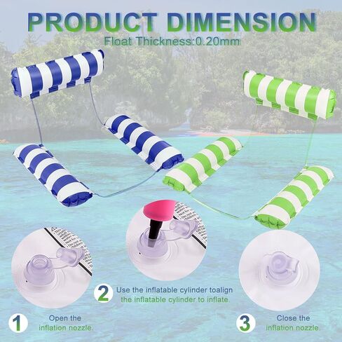 eeocwf 2 حزمة كرسي حمام سباحة قابل للنفخ، كرسي حمام سباحة عائم يطفو لحفلة حمام السباحة للبالغين، أرجوحة حمام سباحة تطفو مع مسند الظهر، كرسي عائم مع مضخة هواء لبحيرة الشاطئ الصيفية in Kuwait