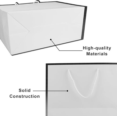 ACXFOND Gift Wrap Bags with Handles 20 Pack 12x10x5 inches Large Shopping Bags Large, White Kraft Paper Bags Bulk Bags for Small Business, Paper Grocery Bags for Boutique, Merchandise in Saudi Arabia