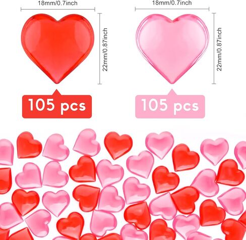 TUPARKA 210 قطعة من قلوب الأكريليك الحمراء من الأكريليك لتزيين الطاولة/حشو المزهرية/ديكور المنزل في عيد الحب أو يوم الزفاف in Kuwait