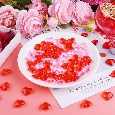 TUPARKA 210 قطعة من قلوب الأكريليك الحمراء من الأكريليك لتزيين الطاولة/حشو المزهرية/ديكور المنزل في عيد الحب أو يوم الزفاف in Kuwait