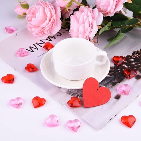 TUPARKA 210 قطعة من قلوب الأكريليك الحمراء من الأكريليك لتزيين الطاولة/حشو المزهرية/ديكور المنزل في عيد الحب أو يوم الزفاف in Kuwait