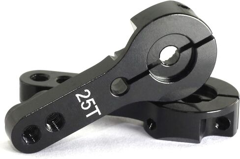 ماجيك & شل 5-حزمة 25T المؤازر القرن سبائك الألومنيوم CNC القياسية أداة التحكم عن بعد المعادن روكر سيرفو ملحقات الذراع المقود لRC نموذج سيارة روبوت قارب طائرة أسود in Kuwait