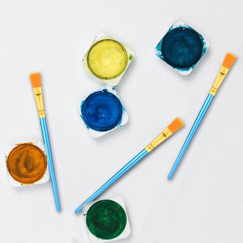 20pcs Flat Small Art Paint Brushes 0.5 Inch Wide, Watercolor Acrylic Paint Brushes Bulk Synthetic Nylon Oil Painting Brushes for Artists Professional Amateurs Acrylic Painting Crafts (Blue) in Saudi Arabia