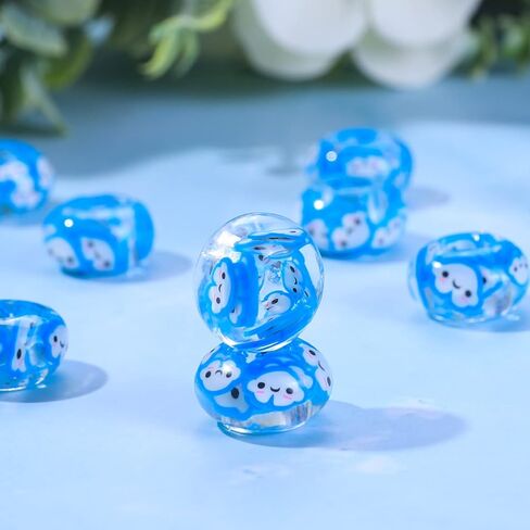 AIPRIDY Girls' Lucky Beads Lover Amber Beads, Big Hole Spacer Beads European Craft Beads for DIY Charms Bracelet Jewelry Making (Mixed) in Saudi Arabia