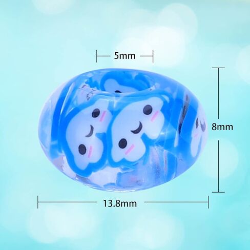 AIPRIDY Girls' Lucky Beads Lover Amber Beads, Big Hole Spacer Beads European Craft Beads for DIY Charms Bracelet Jewelry Making (Mixed) in Saudi Arabia