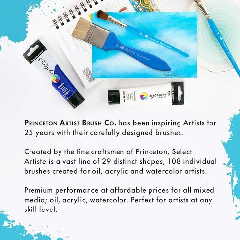 Princeton Select Artiste, Series 3750, Paint Brush for Acrylic, Watercolor and Oil, Short Liner, 18/0 in Saudi Arabia