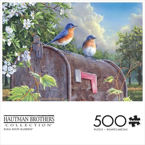 Buffalo Games - Country Life - Rural Route Bluebirds - 500 Piece Jigsaw Puzzle for Adults Challenging Puzzle Perfect for Game Nights - 500 Piece Finished Size is 21.25 x 15.00 in Saudi Arabia