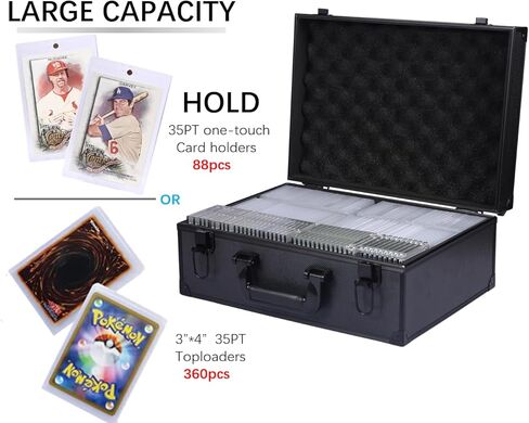 حقيبة تخزين Venssu Top Loader، حامل بطاقات مغناطيسية، يناسب 360 3 × 4 بوصات أو 88 حامل بطاقات تجارية مغناطيسية 35PT بلمسة واحدة in Kuwait