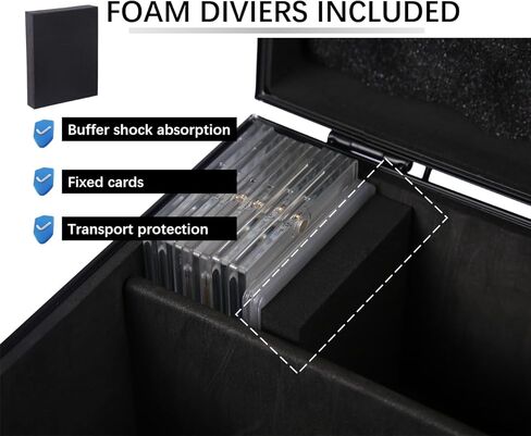 حقيبة تخزين Venssu Top Loader، حامل بطاقات مغناطيسية، يناسب 360 3 × 4 بوصات أو 88 حامل بطاقات تجارية مغناطيسية 35PT بلمسة واحدة in Kuwait