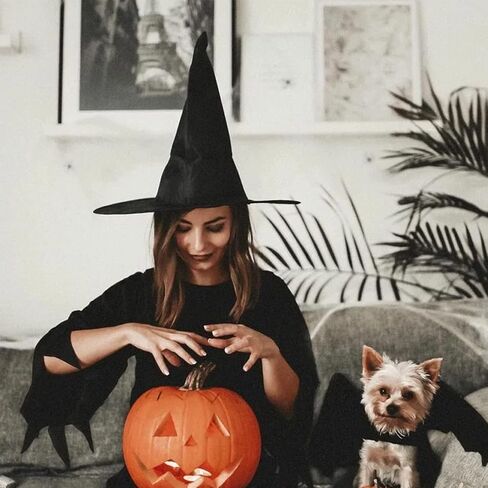قبعة ساحرة للهالوين، قبعات ساحرة معلقة لتزيين حفلات الهالوين، قبعات ساحرة عائمة لحفلات الهالوين، لوازم تزيين الفناء (8 قطع) in Kuwait