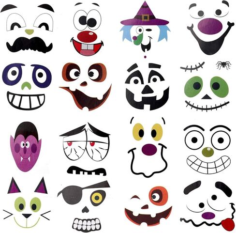16 مجموعة هالوين رغوة اليقطين مجموعات الحرفية رغوة اليقطين ملصقات هالوين للأطفال الحرف هالوين الديكور in Kuwait