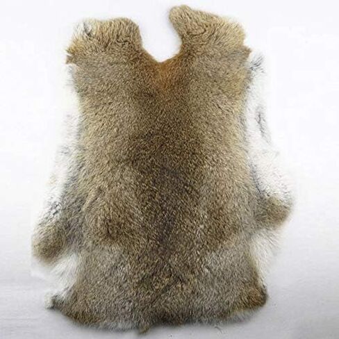 2pcs Natural Tanned Rabbit Fur Hide (10" by 12" Rabbit Pelt with Sewing Quality Leather) in Saudi Arabia