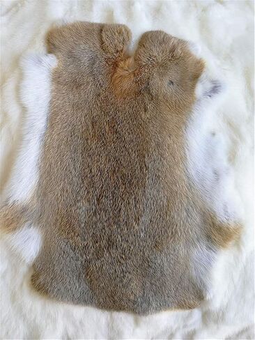 2pcs Natural Tanned Rabbit Fur Hide (10" by 12" Rabbit Pelt with Sewing Quality Leather) in Saudi Arabia